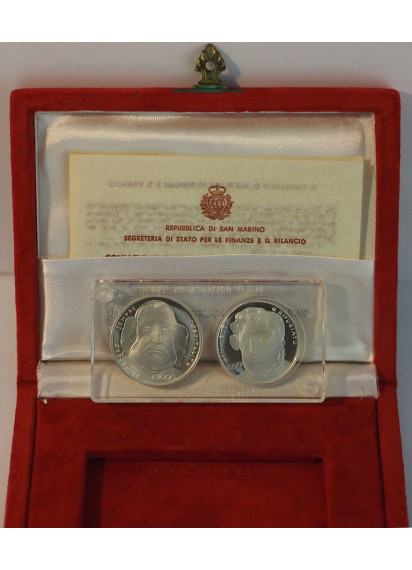 1982 - Dittico 500 e 1000 lire San Marino Centenario Garibaldino Proof